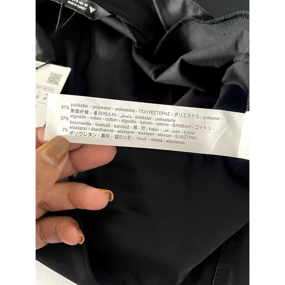 NEW Zara Black Satin cargo pants side cutout S - Picture 6 of 8